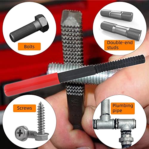 Angchun 15PCS Metric Thread Chaser Set, Thread Repair kit with 7 Taps Thread Chaser Set Universal Metric Thread Restorer Kit with 7 Dies and 1 Thread File Rethreading Kit Universal Rethreading Tool - size: 15PCS