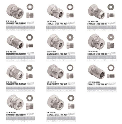 4LIFETIMELINES 25' 3/16" & 1/4" Stainless Steel Brake Line Replacement Tubing Coil & Fitting Kit, 2 Kits, Inverted Flare, SAE Thread - size: 3/16 and 1/4 x 25 Kit (2 Kits)