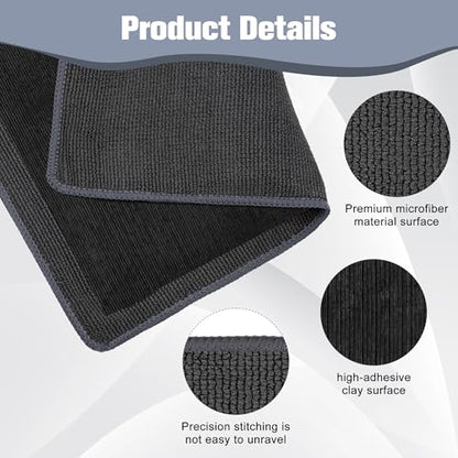 1 Pack Clay Towel 12 x 12 Inch, Gray Clay Bar Towel for Detailing | Clay Decontamination Towel for Car Paint, Reusable Synthetic Clay Bar Towel for Smooth Washing - color: Gray