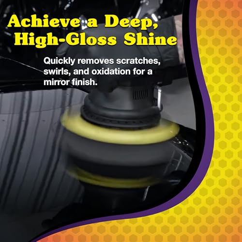 Wizards Buffing Kits DA Polisher Scratch and Swirl Remover Kit with Big Throw Polisher - 7 Piece Car Detailing Kit with Car Polish and Buffing Compound - Car Buffer for Car Detailing Supplies - color: Purple
