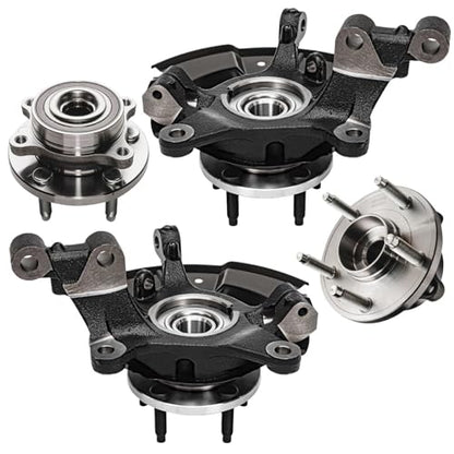 Detroit Axle - Steering Knuckles Kit for 2011-2014 Ford Edge, 2011-2015 Lincoln MKX, 2 Front Steering Knuckles and Wheel Bearing Hubs 2 Rear Wheel Bearing Hubs Replacement - size: 4UW48703-V1/Kit