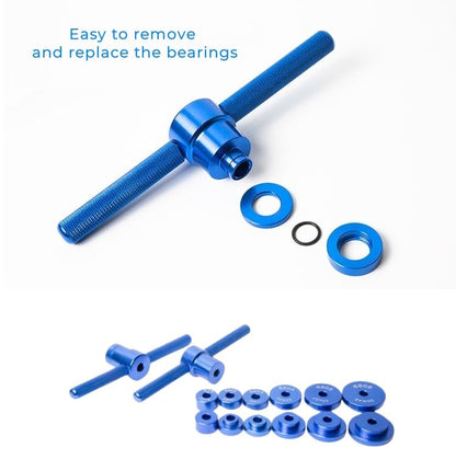 Bike Headset Press Tool - Bicycle Headset Bearing Press-in Tool - Bike Headset Cup and Bottom Bracket Press Installer Accessories - color: Blue Bearing Set
