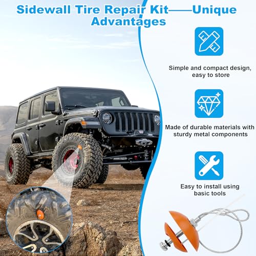3 Pack Sidewall Plug Tire Repair Kit—Replacement for Side Wall Slug ATV，UTV ，SXS ，Lawn Mower,Tractor, RZR,Talon, KRX,Golf Cart, and Snow Blower— Repairs Side Tears Up to 1.5 Inch - size: 3 Pack