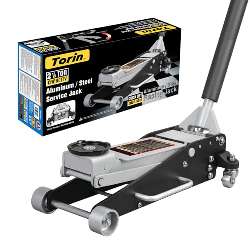 Big RED Floor Jack 2.5 Ton (5,000 lb) Capacity,Aluminum and Steel Hydraulic Low Profile Car Jack with Dual Piston Quick Lift Pump,Lightweight Racing Floor Jack for Vehicle,Red - size: 2.5 Ton (5,000 lb), style: Aluminum and Steel Floor Jack