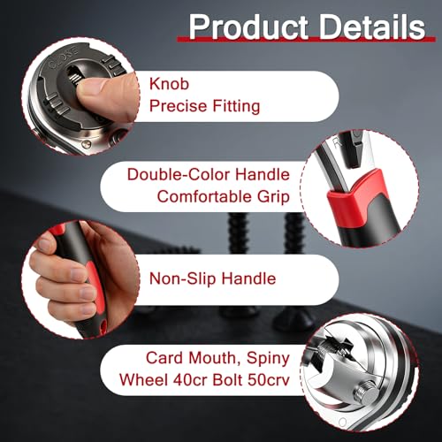 Adjustable Ratchet Wrench, Universal 6–22mm (1/4"–7/8") Compact Ratcheting Wrench for Tight Spaces, Reversible 60-Tooth Gear, Non-Slip Handle for Auto & Home Repair