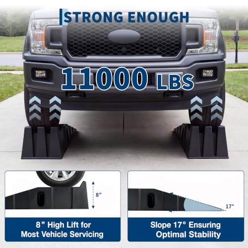 Garvee 2 Pack Low Profile Car Service Ramps, 5 t Heavy Vehicle Lift Ramps | 10000 LB Heavy Duty Vehicle Lift Ramps, 6.7" Lift Height Portable Auto Ramp for Home Garage Oil Change Maintenance Repair - size: 5T