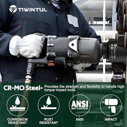 3-3/4" Impact Socket 1" Drive, Deep 6 Point CR-MO for Mining Truck | ANSI Certified, Heavy Duty Socket, Single Axle Nut Socket for Oilfield & Wind Turbine Flange Bolts, Railway & Port Equipment - size: 3-3/4"(1 PCS)