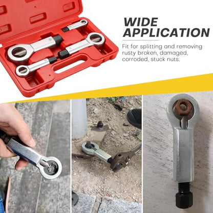 4PCS Professional Nut Splitter Set | Heavy Duty Nut Splitter Breaker Cracker, Remove Broken Damaged and Corroded Nuts with Ease 9-12mm, 12-16mm, 16-22mm, 22-27mm