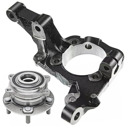 Detroit Axle - Front Left Knuckle Kit for 2007 2008 2009 2010 2011 2012 Hyundai Veracruz, Driver Side Steering Knuckle, Wheel Bearing Hub Assembly Replacement - size: 2UW471964/Kit