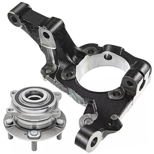 Detroit Axle - Front Left Knuckle Kit for 2007 2008 2009 2010 2011 2012 Hyundai Veracruz, Driver Side Steering Knuckle, Wheel Bearing Hub Assembly Replacement - size: 2UW471964/Kit