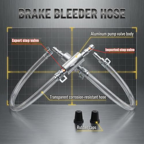 Brake Bleeder Kit,Brake Bleeder Hose One Way Check Valve for Cars/Motorcycle,One Man Person Bleeding Brake Bleed Hose Tool (2)