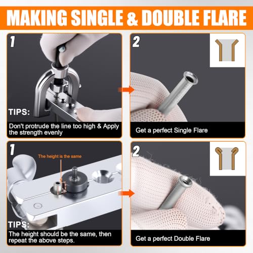 3/16" Brake Line Repair Kit, Double & Single Brake Line Flaring Tool Kit + 25ft 3/16 Inch Zinc Coated Brake Line with 40 Pcs Fittings(4 Unions Included) + Brake Line Bender - color: Silver, size: 3/16"