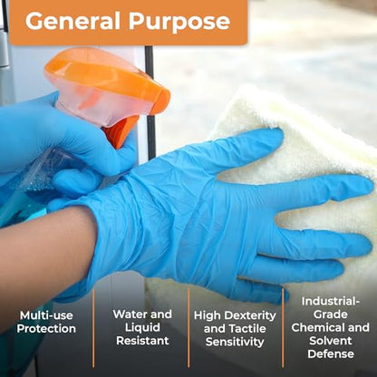 ASAP Nitrile Gloves Disposable Latex Free - 4 Mil Powder Free, Food Safe, Kitchen & Medical - Cleaning & Tattoo Supplies - color: Blue, size: Medium