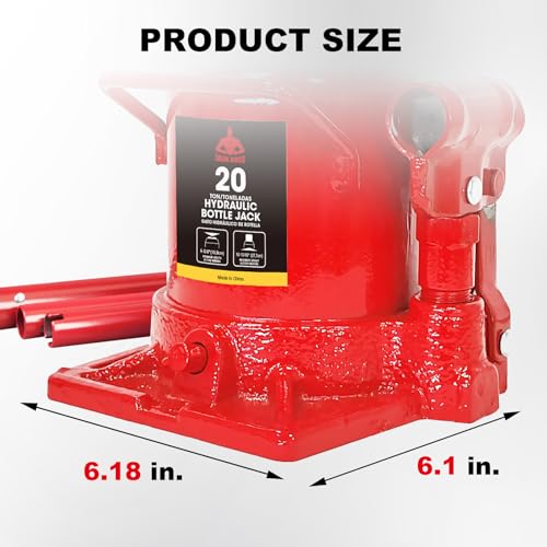 Jack Boss Bottle Jack 20 Ton (40,000 LBs) Hydraulic Car Jack, Fit for Auto Truck Repair and House Lift, AS92007A-JB - size: 20T