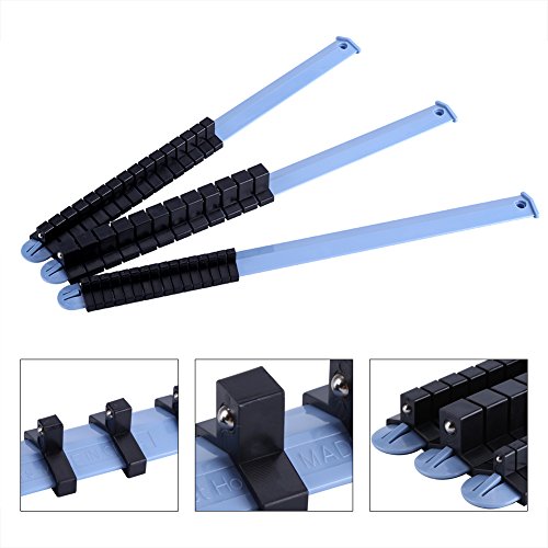 Joyzan Organizer Socket Holder, 1/2 inch 3/8 inch 1/4 inch Drive Socket | Racks Clips Rail Tray Kit Portable Heavy Duty Plastic Extension Garage Storage Drawer Tools Boxes Set Workshop 3PCS