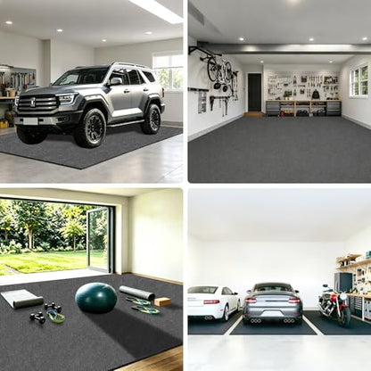 Garage Floor Mat 7'4"x17' Garage Mats for Floor Under Car,Absorbent Oil | Waterproof Garage Flooring Parking,Non-Slip Self-Grip Backing,Contain Liquid,Protect Surface from Oil Drip,Washable Reusable - size: Garage Floor Mat 7'4'' x 17'-1PK