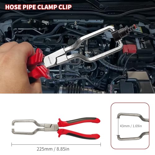 WISEUP 8-Piece Fuel Line Disconnect Tool Set – Fuel Line/Hose Clamp/Removal Pliers, Electrical Disconnect/Push Pin Tools, Relay Puller, Panel Clip Remover & Filter Caliper