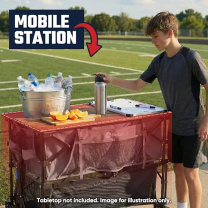 Sekey 500LBS Heavy Duty Double Decker Wagon with Extender, 400L Large Capacity Collapsible Garden Cart Fits 10x10 Canopy, All-Terrain Big Wheels with Brakes, Foldable Utility Wagon for Sports, Camping - color: Gray