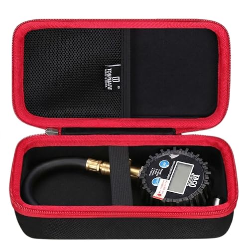 Tourmate Hard Storage Case for JACO Superior Products/TIRETEK/AetralYB/ETENWOLF/VONDIOR Tire Pressure Gauge,Travel Case for Professional Accuracy - 100/200 PSI (Box for Sale) (Black & Red) - color: Black & Red