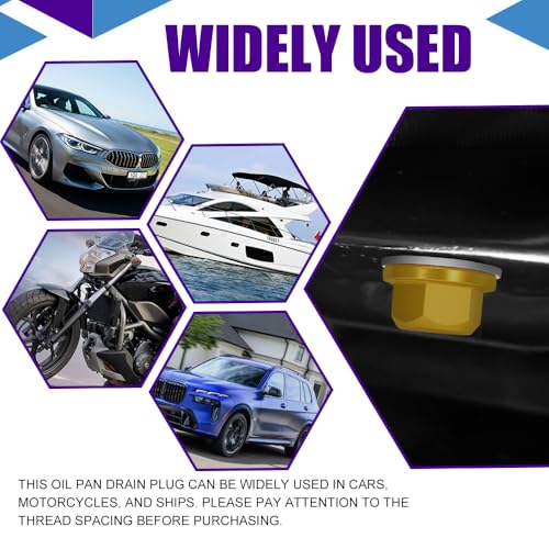 M14×1.5 Magnetic Oil Drain Plug, Transmission Oil Plug, Oil Pan Sump Drain Nut Bolt Screw Repair Kit, Car Magnetic Oil Drain Plug Removal Tool for Honda, Mazda, Suzuki, Jeep, Odyssey - color: Gold