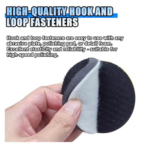 2PCS 3" Hook and Loop Sanding Pad Polishing Tool Kit - Includes Soft Foam Layer Buffering Pad & 1/4" Shank Adapter Drill Attachment, Sanding Disc Replacement Accessory for Die Grinder Rotary Tool
