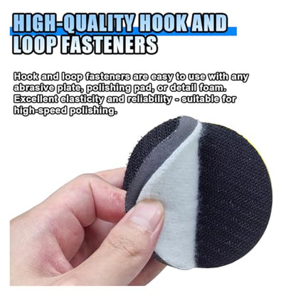 2PCS 3" Hook and Loop Sanding Pad Polishing Tool Kit - Includes Soft Foam Layer Buffering Pad & 1/4" Shank Adapter Drill Attachment, Sanding Disc Replacement Accessory for Die Grinder Rotary Tool