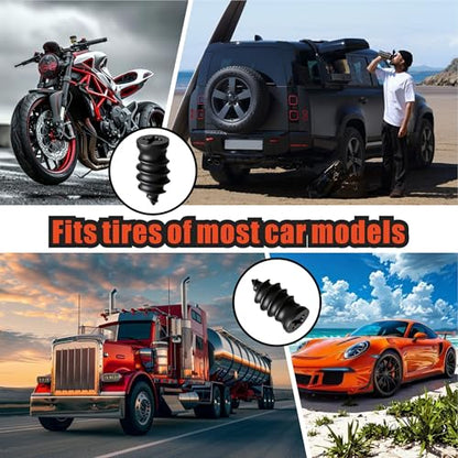 50 PCS Tire Repair Rubber Nails, Spiral Vacuum Tire Plug Kit, Fast Self-Service Puncture Repair Tools for Car, Truck, Motorcycle, Tractor Tire Puncture Repair