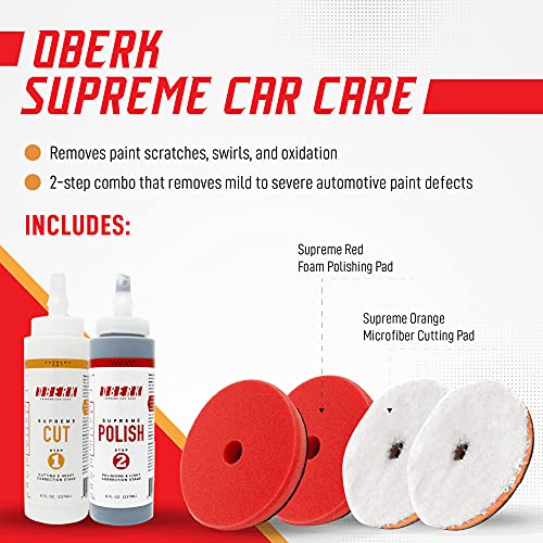 Oberk 2-Step Polish Compound Single Car Kit - 5" Pads & Compounds (8 oz)