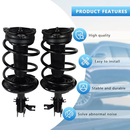 Front Complete Strut Shock Absorber & Coil Spring Assembly Compatible with Nissan Altima 2013–2018 | Replace OE# 172902, 172901 | Front Suspension Strut Assembly