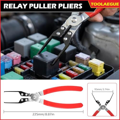 TOOLEAGUE 8Pcs Fuel Line Disconnect Pliers Set,Hose Pipe Clamp Clip | Fuel Filter Caliper,Panel Clip/Spring Clamp/Hose Removal/Relay Puller/Plier,30 Degree Push Pin/Car Trim Removal Tool for Auto