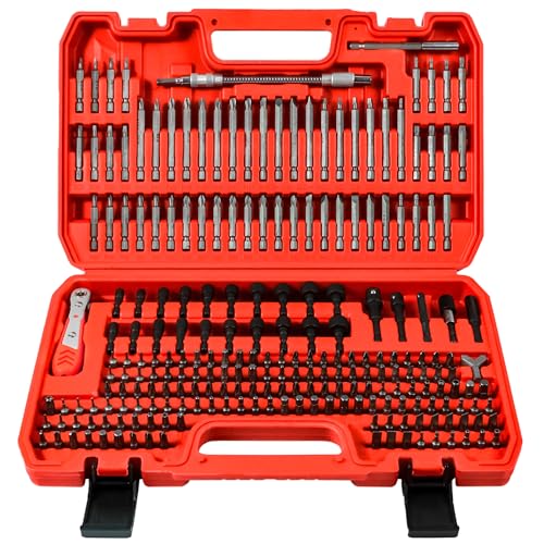 AMM 232-Piece Ultimate Screwdriver Bit Set, Cr-V Steel Impact Driver Bits, Includes Security, Drill, Nut Driver, Ratchet Wrench & Holder