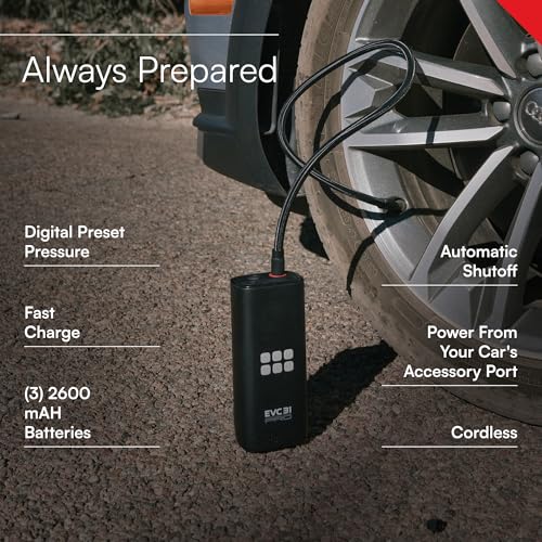 Viair Every Vehicle Carry EVC31 PRO - rechargeable, portable air compressor, dual power source, LED gauge w/preset - Tire Inflator Ideal for LT truck & suv's, cars, motorcycles, & E-bikes - style: EVC31 Pro