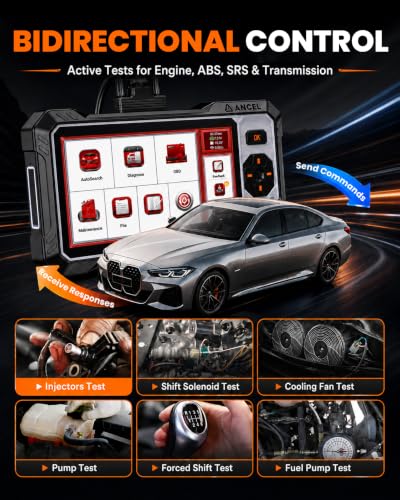 ANCEL FX6000 Bidirectional OBD2 Scanner, 4-System Diagnostic Tool for ABS, SRS, Transmission & Engine, 7+ Reset, Oil/EPB/BMS/SAS/Throttle Reset, ABS Bleeding, Live Data, Auto VIN, Lifetime Update - color: Red-Black
