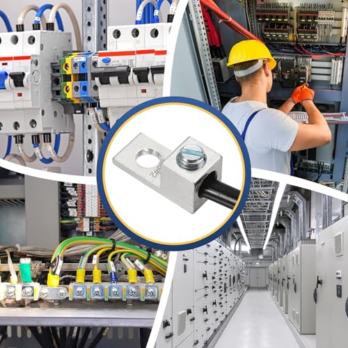 MECCANIXITY 6 Pcs Mechanical Lug, 2 AWG TA-2 1B2U Aluminum Alloy Terminal Lug High Strength Terminal 600V 5/16-24 Screws Straight Studs for Breaker Panels Load Centers - size: 2 AWG TA-2 1B2U