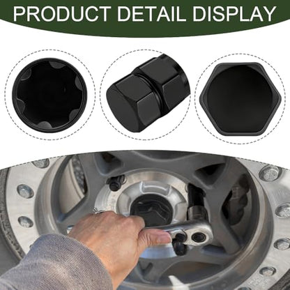6 Spline Lug Nut Socket, Black Spline Locking Lug Nut Removal Tool, Car Drive Tuner Socket Key, Wheel Lock Removal Kit for 21mm/13/16 Inch and 22mm/7/8 Inch Hex Socket Wrench (Large 6 Spline) - color: Large 6 Spline