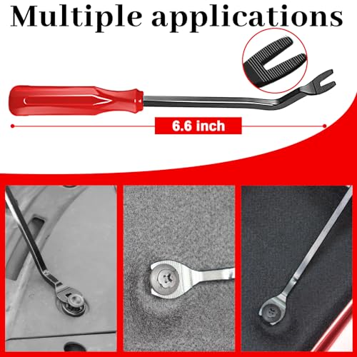 DOAHO 17Pcs Mechanic Hook and Pick Tool Set & Car Trim Removal Kit with Fastener Clip Pliers,Rivet Puller,Magnetic Pickup,Gasket Scraper,Non-Scratch Plastic Pry Tools for Automotive Repair-Red - color: Red-17 Pcs Auto Pick and Hook Set