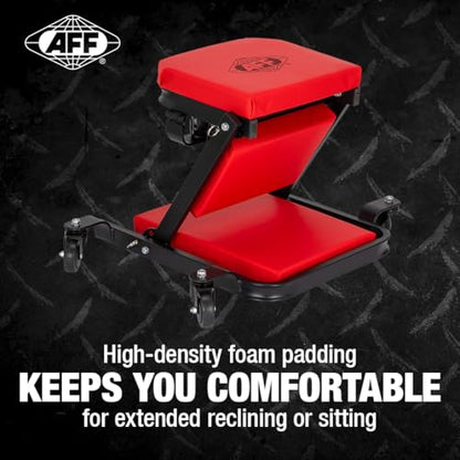 AFF 3-Way Mechanic Creeper & Shop Stool - Heavy Duty Low Profile Seat with Backrest Converts to Creeper & Garage Stool - for Garage & Shop Use - style: 3-Way Creeper Seat