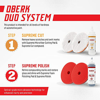 Oberk 2-Step Polish Compound Single Car Kit - 5" Pads & Compounds (8 oz)