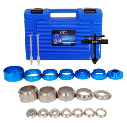 SGT Crank Bearing Camshaft Seal Installer and Remover Set,22pcs Crank Bearing Camshaft Seal,Crankshaft Camshaft Oil Seal Puller Tool Kit,Crankshaft Seal Kit for Automotive Engine Repair - color: Blue