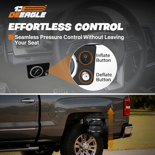 DEEAGLE Air Bag Compressor Kit for Airbags Low Pressure Sensor | On Board Air Compressor System for Truck, FordF150F250F350, Chevrolet Silverado GMC Sierra Dodge Ram, Fast Inflation