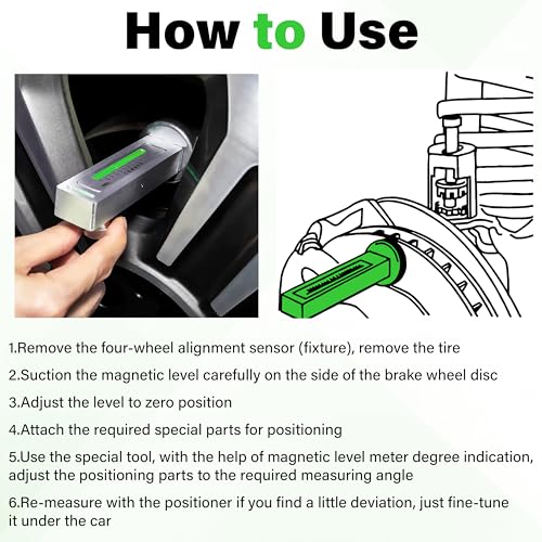 Sixzoo Wheel Alignment Tool, Universal Camber Alignment Tool, Adjustable Magnetic Gauge Tools, Alignments Tools Automotive, Caster Camber Gauge, Tire Repair Accessories for Most Cars Trucks RVs - color: Silver