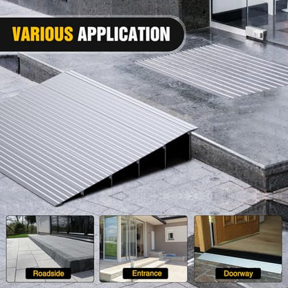 Nilight Door Threshold Ramp, 5" Rise Portable Aluminum Wheelchair Door Entry Ramps for Sheds Doorways Home Steps - size: 5" Rise