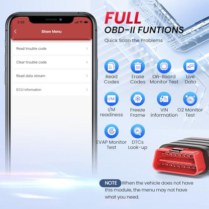 THINKCAR Thinkdiag Mini Bluetooth OBD2 Scanner Diagnostic Tool, OE Full-System Car Scanner for iOS & Android, Check Engine Light Fault Code Reader Scan Tool for Vehicles