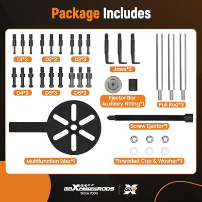 maXpeedingrods 21 in1 Bearing Puller Kit, Bearing Removal Tool, Bearing Separator Set, Bearing Disassembly Gear Puller w/ 3-jaw Hooks and 6 Sizes Red Steel Inner Hole Extractor - style: 3 Jaw Puller