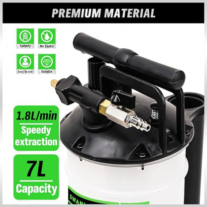 SWANLAKE 7 Liter Pneumatic/Manual Fluid Extractor Pump, Oil Changer Vacuum Fluid Extractor, Oil Change & Fluid-Change Tool - size: 7L