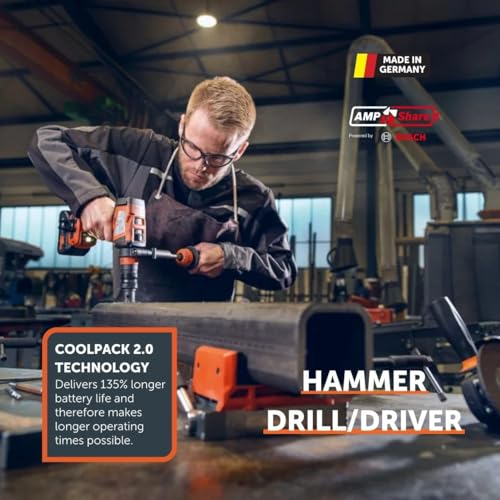 Fein 18V AS 4-Speed Cordless Drill/Driver Set with Hammer Function - Brushless PowerDrive Motor - Includes 8 QuickIN Accessories, 2 18 V 4Ah Batteries with Charger - ASCM18-4 QMP AS, 71161565090 - style: ASCM18-4 QMP AS QuickIN Top Set