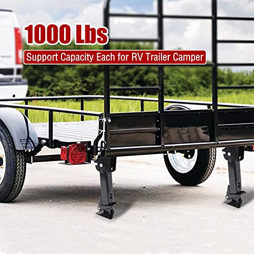 Telescoping Trailer Stabilizer Jacks 2 Pcs, 11.8"-17.7" Folding Trailer Stabilizer Stands, Supports up 1000lbs Each, 11.8" Long Bar/Crack Included - size: 11.8"-17.7"