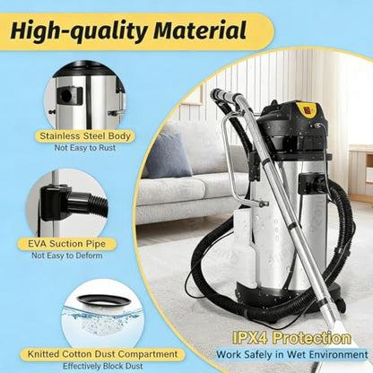 1034w Commercial Carpet Cleaner Machine,Portable Extractor Car Detailing,5-in-1 Multi-Purpose Vacuum Washer,Stainless Steel Body,for Carpet Sofa Curtain Cleaning 30L - size: 30L