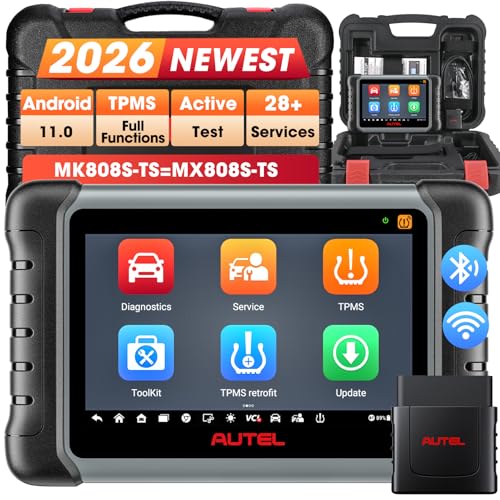 Autel MaxiCOM MK808S-TS Scanner, Complete TPMS Check/Activate/Relearn Tool, Same as MX808S-TS MK808Z-TS, 28+Service, BT Full System Scan, Bidirectional, FCA AutoAuth,Upgrade of MK808BT PRO MK808S