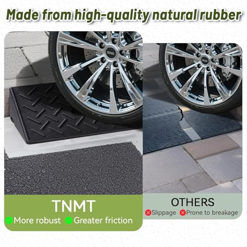 2 Pack Rubber Curb Ramps Driveway ramp, 3 7/8" H, 39.4" L, 9.8" W, Heavy Loading (4400LB)/2 Ton Capacity, Threshold, Motorcycle, Loading, Bikes, Wheelchairs Ramps - size: 3 7/8" Rise